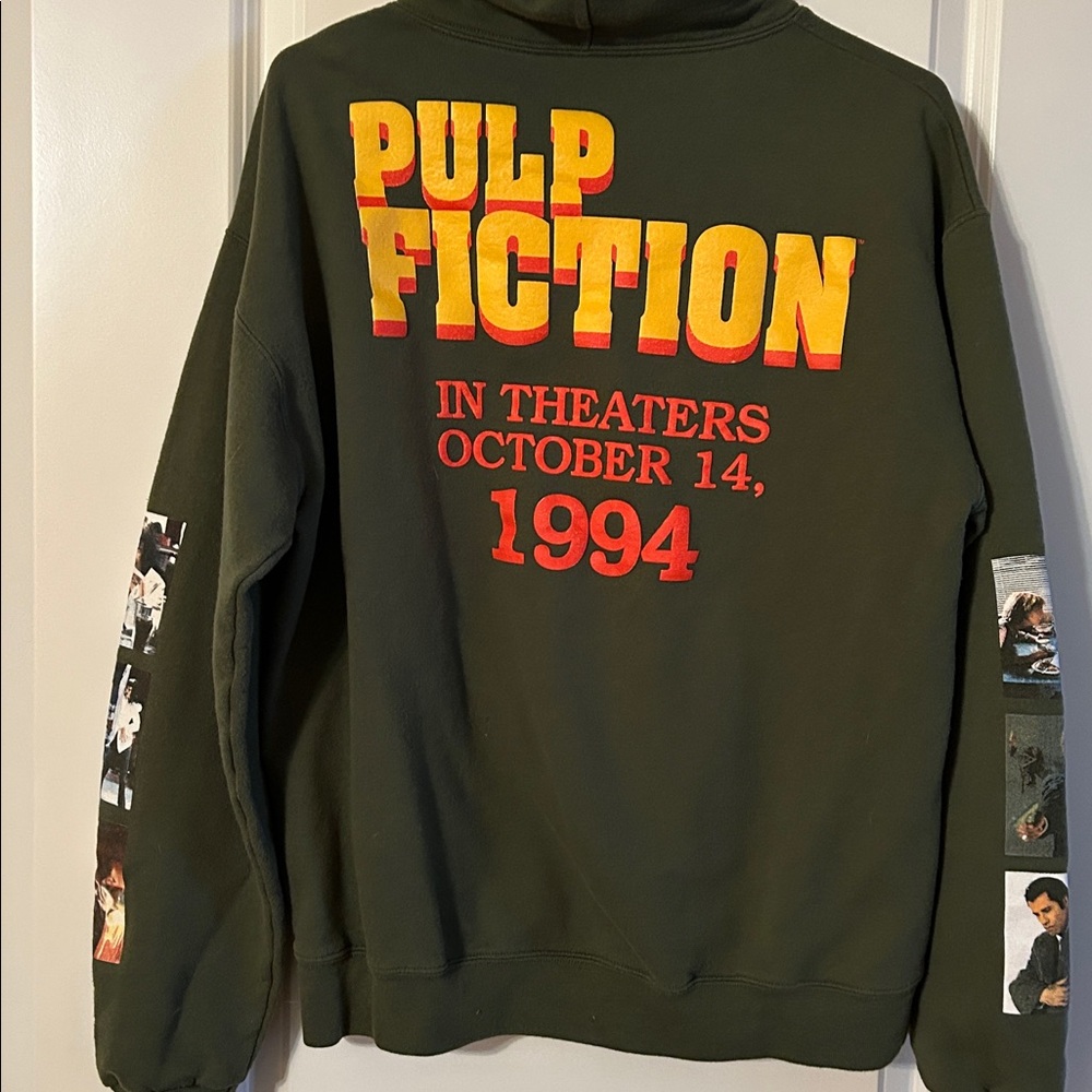 Pulp Fiction Graphic Hoodie - Dark Green Size M